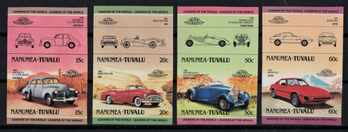 TUVALU NANUMEA 1985 - Masini de epoca celebre / serie completa MNH