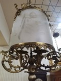 Lampadar antic in stilul francez Empire din bronz masiv și sticla