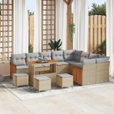 Cumpara ieftin Set de canapele pentru grădină 13 pcs bej și gri deschis