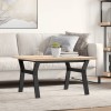 VidaXL Masă de cafea, cadru Y, 80x80x45,5 cm, lemn masiv pin și Oţel 3282773