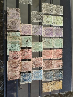 Lot timbre Vulturi, 1880, Carol I, cele 3 serii, stampilate, alte plusuri foto