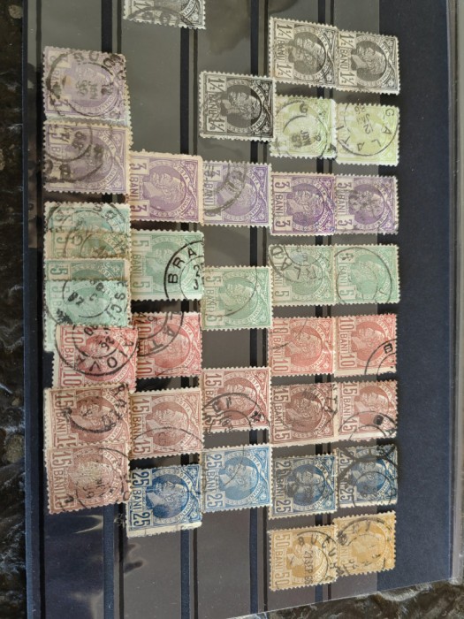 Lot timbre Vulturi, 1880, Carol I, cele 3 serii, stampilate, alte plusuri