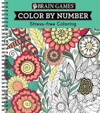 Carte de colorat Color by Number, 27 imagini, pagini perforate, legatura spirala, carte straina