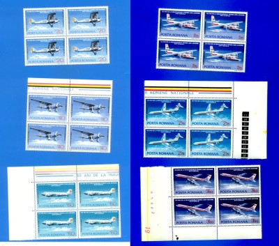 ROMANIA 1976. LP 918. - 50 ani Prima linie aeriana nationala. Bloc de 4 foto