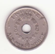 Norvegia 1 Krone 1950 - Haakon VII