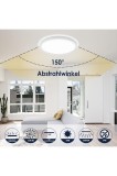Lampă LED de tavan 200 lm/W 6500K 18W 3600LM rotundă și plată IP44 etanșă &ndash; albă