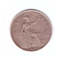 Moneda Marea Britanie 1 penny 1929, stare buna, curata