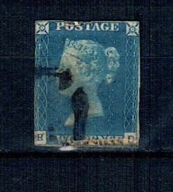 Marea Britanie 1840 - 2penny blue, stampilat, cal.II foto