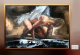 Tablou Nud Barbat, Tablou Abstract Original veris epoxidic, Pictura Inger