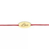 Bratara din aur galben de 14K model banut oval cu snur