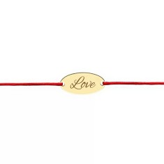 Bratara din aur galben de 14K model banut oval cu snur