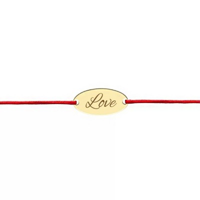 Bratara din aur galben de 14K model banut oval cu snur foto