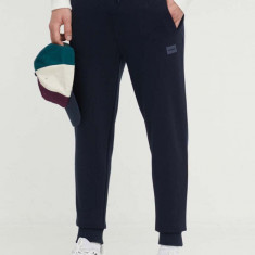 HUGO pantaloni de trening din bumbac culoarea bleumarin, uni 50505510