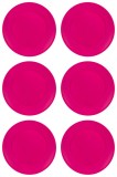Set farfurii 6 piese pentru fructe, din plastic, fucsia, diametru 20 cm