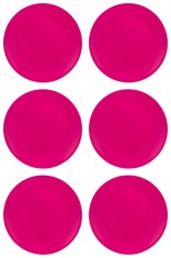 Set farfurii 6 piese din plastic, culoare fuchsia, diametru 23 cm