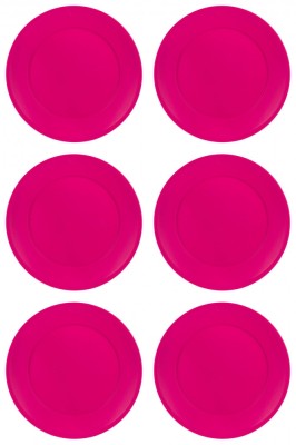 Set farfurii 6 piese pentru fructe, din plastic, fucsia, diametru 20 cm foto