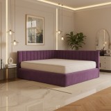 Pat Tapitat De Colt Daria Mov Catifea Premium Livrare rapidă