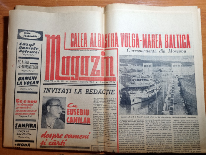 magazin 7 noiembrie 1964-interviu eusebiu camilar,art orasul bucuresti