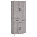 Dulap inalt, gri sonoma, 69,5x34x180 cm, lemn compozit