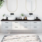 VidaXL Blat de baie, maro &icirc;nchis, 220x50x(2-4) cm, lemn masiv tratat