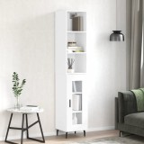 Dulap &icirc;nalt, alb extralucios, 34,5x34x180 cm, lemn prelucrat