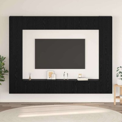 vidaXL Set comodă TV 10 pcs Stejar negru Mediu 30.5 x 30 x 90 cm 3393229 foto