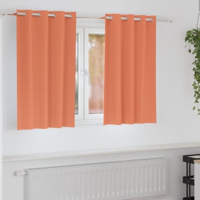 vidaXL Perdele cu perdele 2 pcs Terracota 140x140cm Poliester 4107413 foto