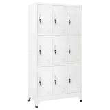 VidaXL Dulap vestiar cu 9 compartimente, oțel, 90 x 45 x 180 cm, gri