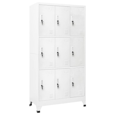 vidaXL Dulap vestiar cu 9 compartimente, oțel, 90 x 45 x 180 cm, gri foto