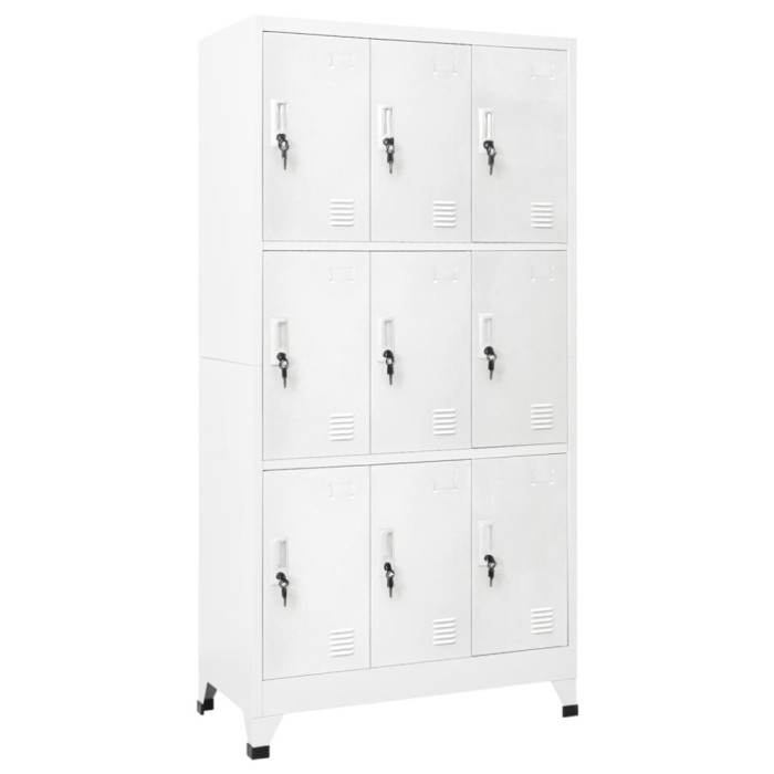 vidaXL Dulap vestiar cu 9 compartimente, oțel, 90 x 45 x 180 cm, gri