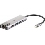 Hub USB, DUB-M520, 5 in 1, USB-C, HDMI/Ethernet, D-link