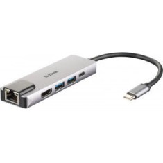 Hub USB, DUB-M520, 5 in 1, USB-C, HDMI/Ethernet