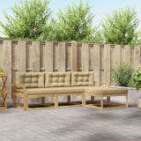 vidaXL Set de canapele de exterior cu pernă 4 pcs Alb și Bej Poliester 3386272