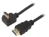 Cablu HDMI 2.0 HDCP 2.2 cu mufă 270&deg; PVC 1m, Goobay