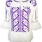 Bluza tip ie dama RM 128, marime 3XL, alb/mov butterfly