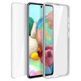 Husa 360&deg; Full TPU Silicon Transparenta Samsung Galaxy A71, Anti-alunecare, Anti-amprenta