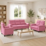 Cumpara ieftin Set de canapea 3 pcs Roz Tesatura