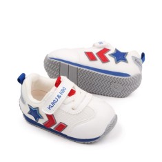 Adidasi pentru copii, albi, cu insertii rosii si albastre (Marime Disponibila: