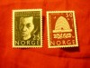Serie Norvegia 1964 - 100 Ani Sindicatele , 2 valori, Nestampilat