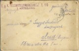 NI777 Plic cu ștampila K u K Feldartilleriegiment N 110, 1918, Feldpost 529, circulat de pe frontul italian la Arad