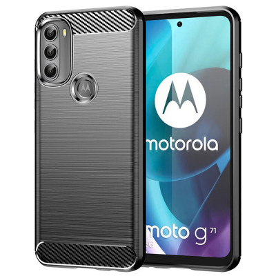 Husa Techsuit Carbon Silicone Motorola Moto G71 5G foto