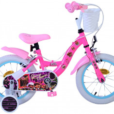 Bicicleta pentru fete LOL Surprise, 14 inch, culoare roz, frana de mana fata si PB Cod:21509-SAFW