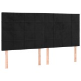 Cumpara ieftin Tablie de pat neagra 160x5x118/128 cm catifea