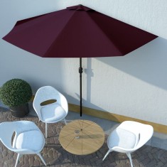 Umbrela de balcon, tija aluminiu bordo 300x150x253cm semirotund GartenMobel Dekor foto