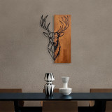 Decoratiune de perete lemn Red Deer 1, Nuc, 58x36 cm