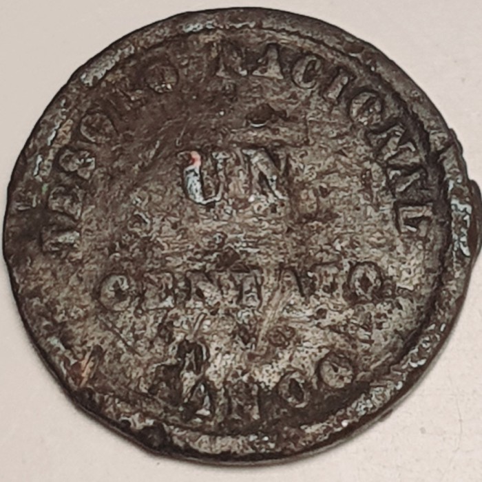 3298 Argentina 1 centavo 1854 Argentine Confederation (uzata) km 23