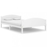 Cumpara ieftin Cadru de pat, alb, 160x200 cm, lemn masiv de pin