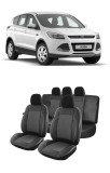 Cumpara ieftin Set huse Scaune piele si textil FORD Kuga 2013 - 2016 bancheta fractionata, Umbrella