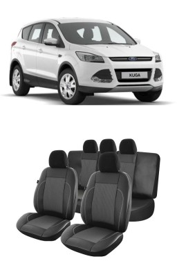 Set huse Scaune piele si textil FORD Kuga 2013 - 2016 bancheta fractionata foto