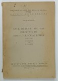 SATE , ORASE SI REGIUNI CERCETATE DE INSTITITUL SOCIAL ROMAN 1925 -1945 de LUCIA APOLZAN , cu o prefata de D. GUSTI , 1945